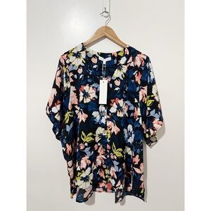 Adyson Parker Blue‎ Floral Blouse Size 2X
